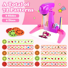 Sumsoltic drawing projector in action helping children trace colorful shapes