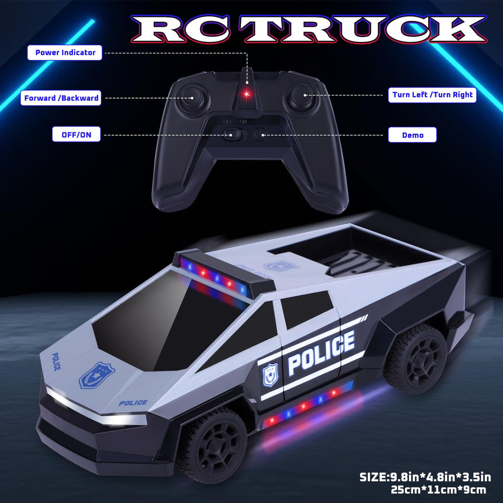 Sumsoltic police car side LED lights add dramatic visibility for play.