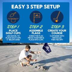 SUN NINJA Beach Golf Set travels easily in its carry bag.