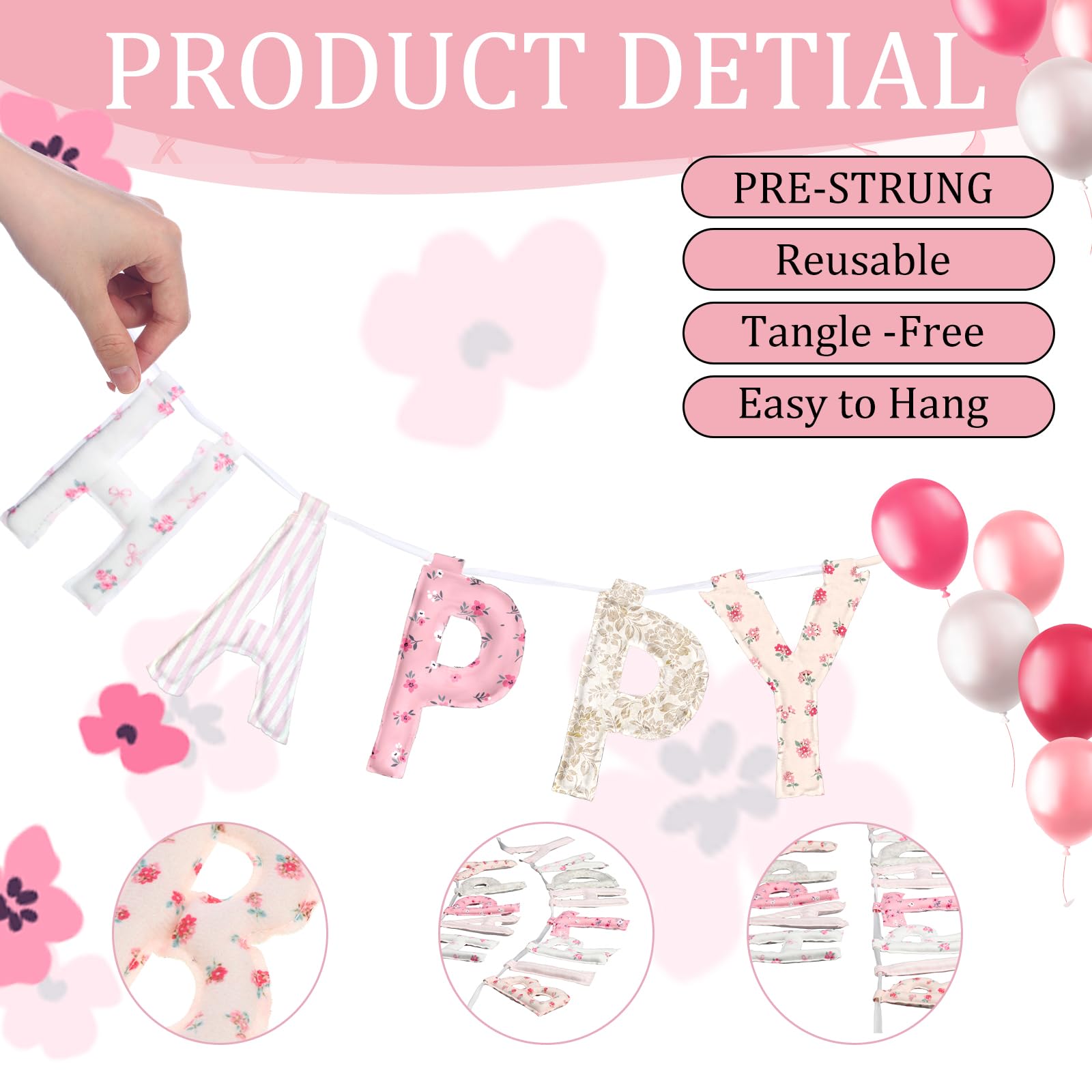 Suncalla glitter felt banner adds depth to party backdrop