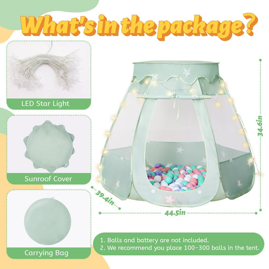 Suncuber Pop Up Play Tent highlights breathable mesh windows for indoor play.
