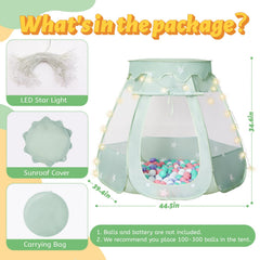 Suncuber Pop Up Play Tent highlights breathable mesh windows for indoor play.