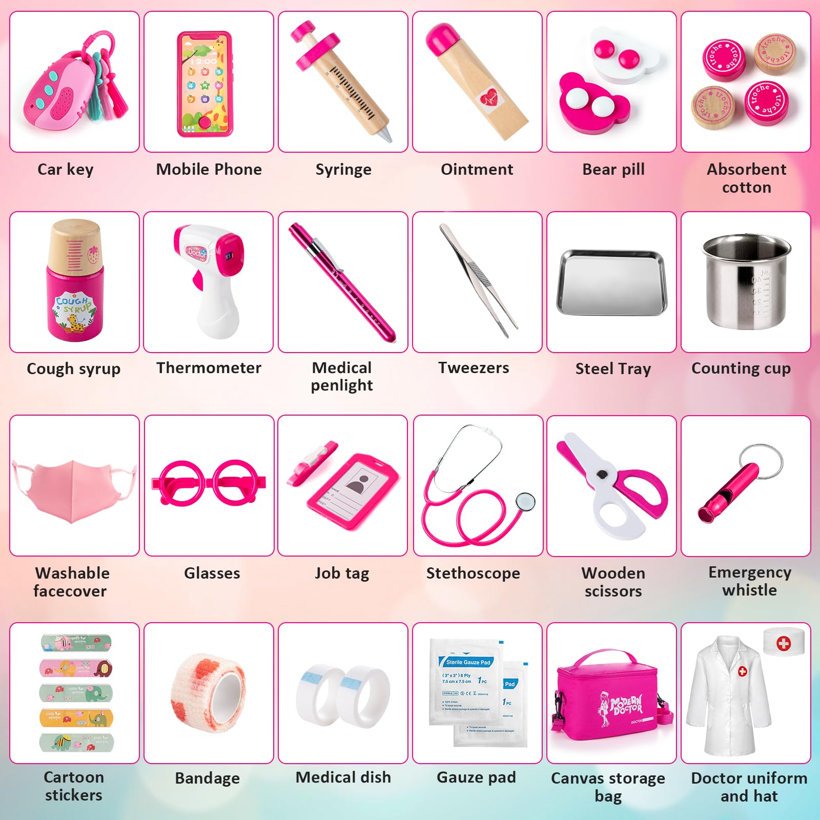 Sundaymot Doctor Kit for Girls accessories pack for versatile pretend scenarios