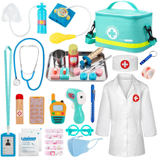 Sundaymot doctor kit bag and stethoscope for imaginative play sessions
