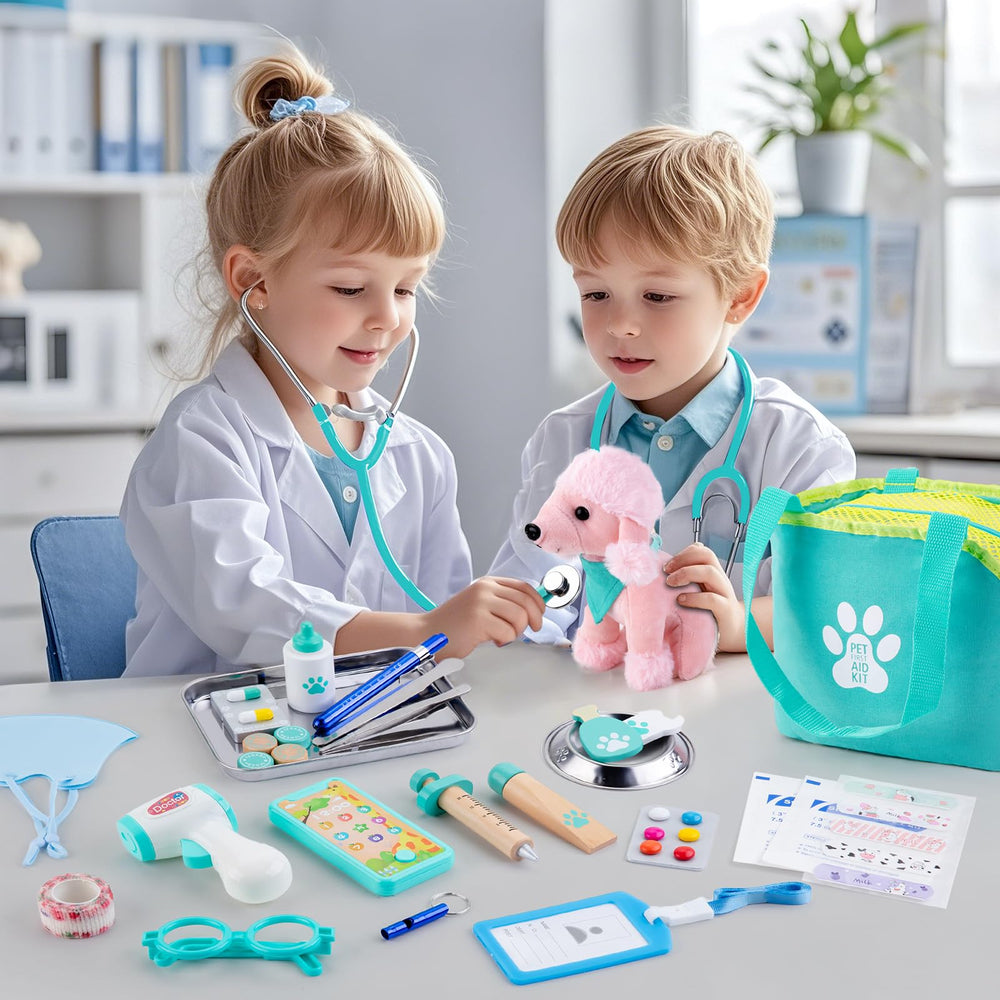 Sundaymot Doctor Kit 37-piece set displayed for educational play ideas.