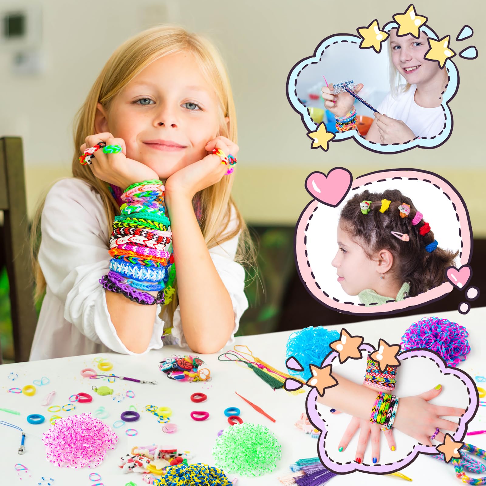 Sundaymot loom bands kit canvas pouch for organized storage and easy transport