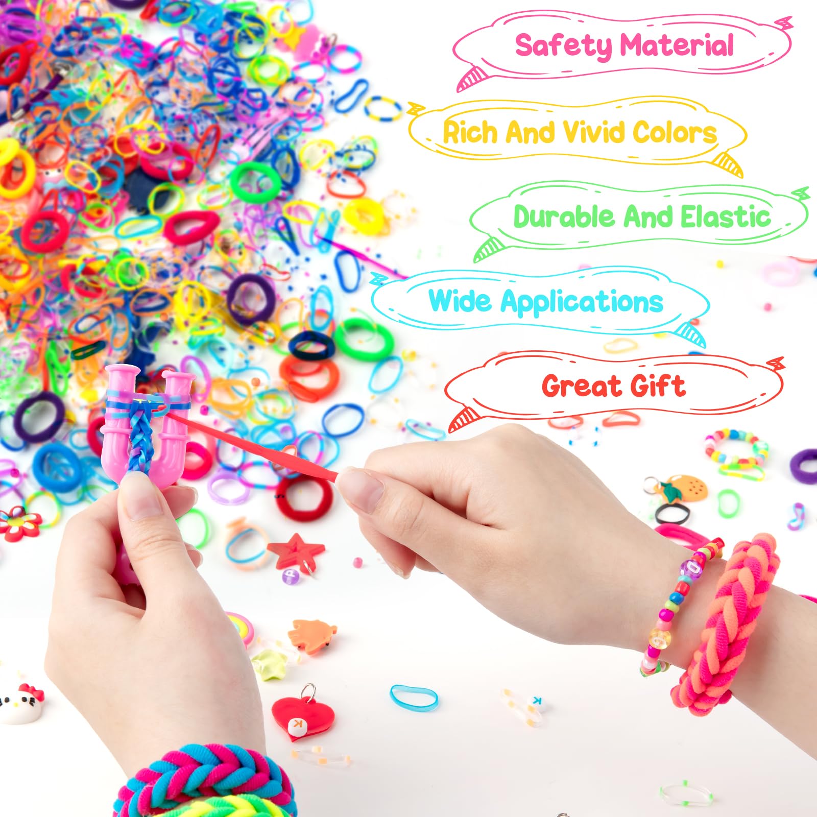 Sundaymot loom bands kit instruction sheet for guided crafting projects