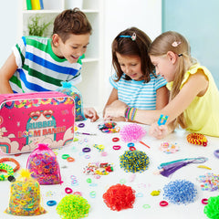 Sundaymot loom bands kit alphabet beads and charms for customized name jewelry