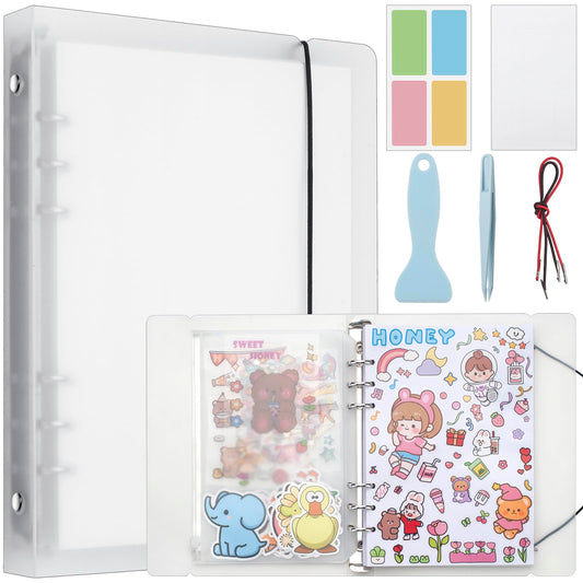 SUNEZLGO sticker album with transparent frosted cover for quick identification.
