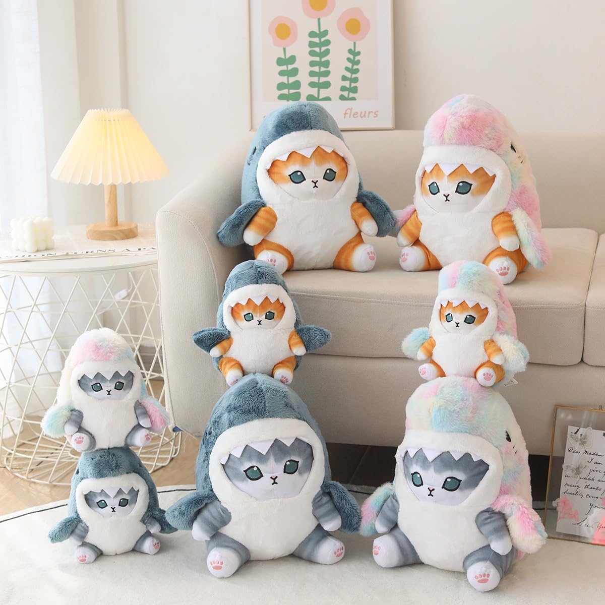 Sunfedmiss Shark Cat plush adds playful decor and a cute gift option.