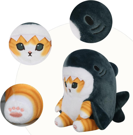Sunfedmiss Shark Cat plush back fin close-up, playful design for fans.