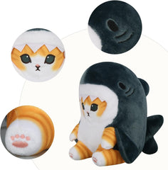 Sunfedmiss Shark Cat plush back fin close-up, playful design for fans.