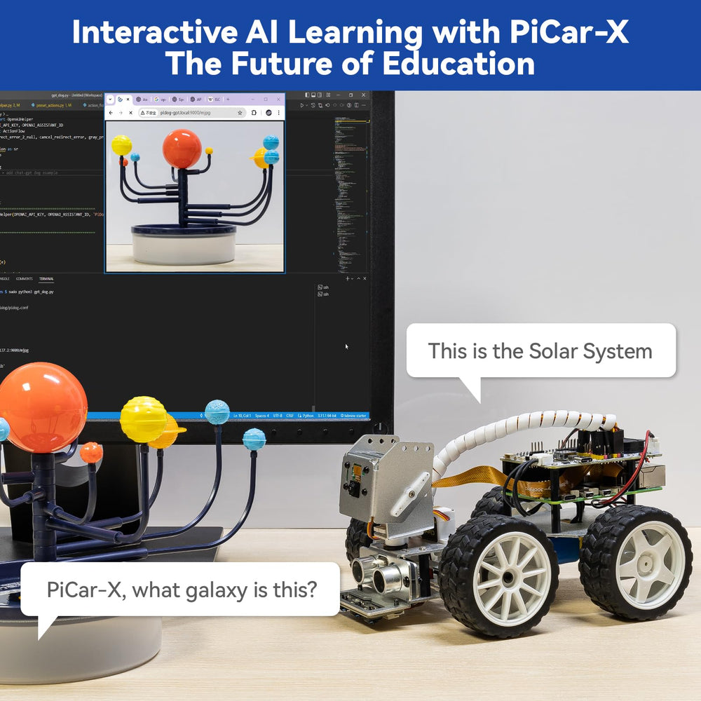 SunFounder PiCar-X voice recognition enables hands-free control.
