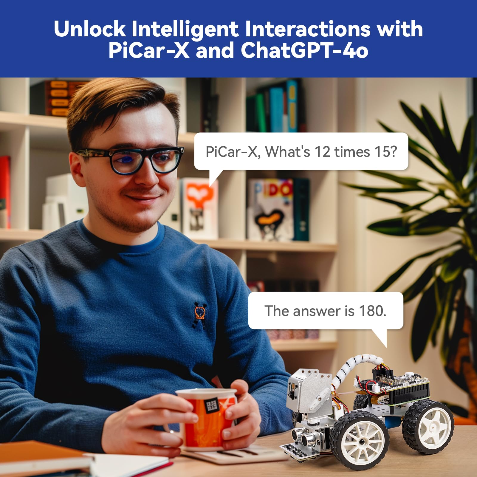 SunFounder PiCar-X line-following mode guides students through programmable paths.