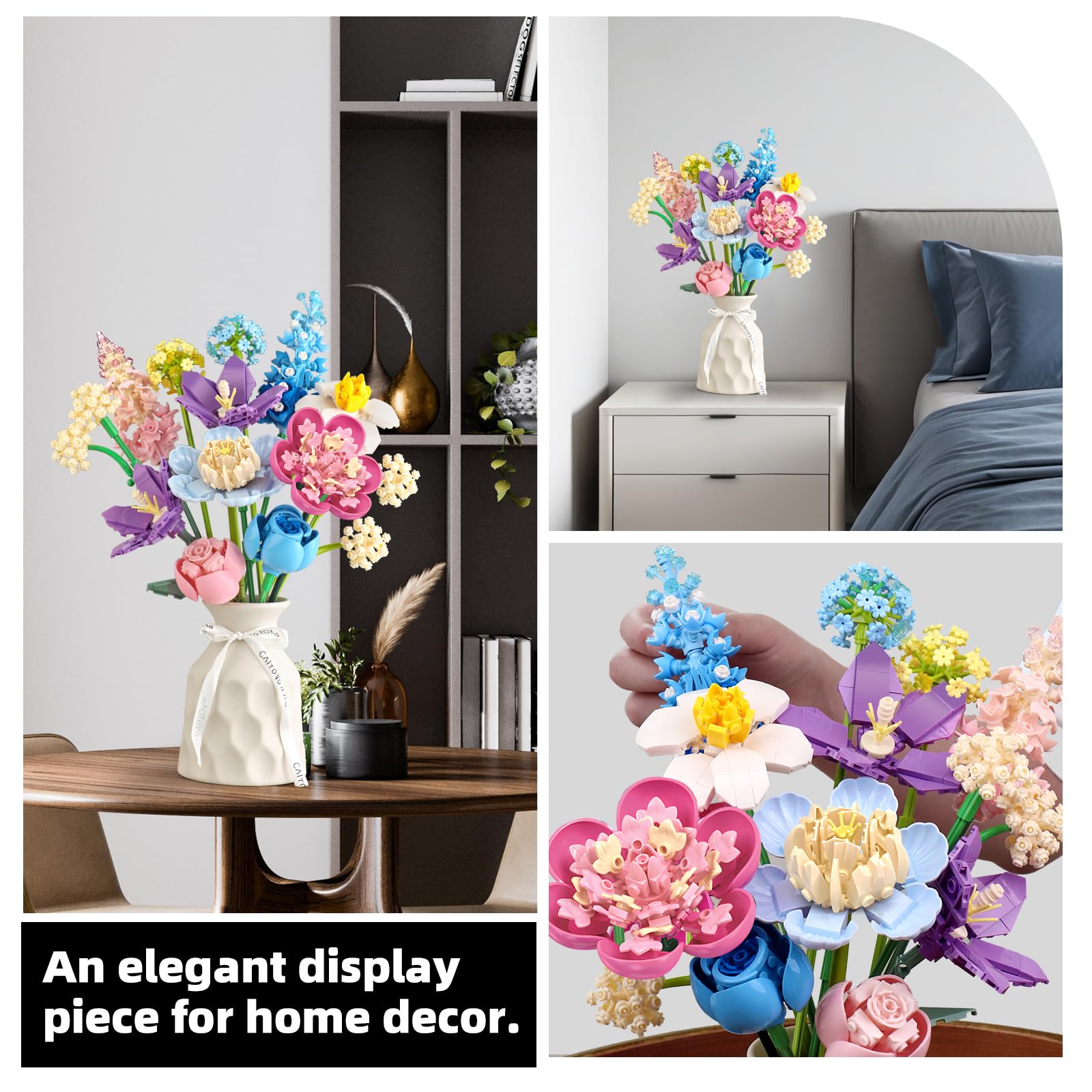 SUNHABI Flower Building Set Hydrangea with lush petals for an inviting display.