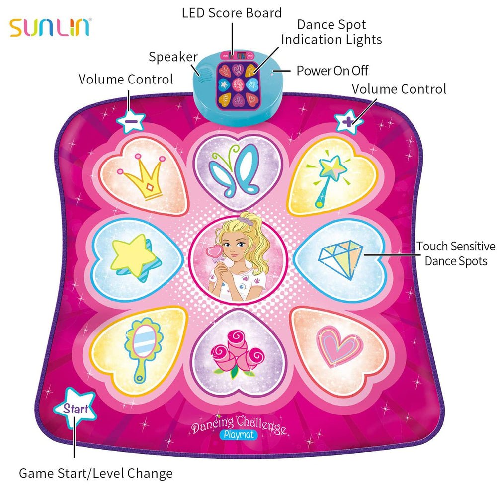 SUNLIN Dance Mat durable vinyl surface offers safe, comfortable jumping.