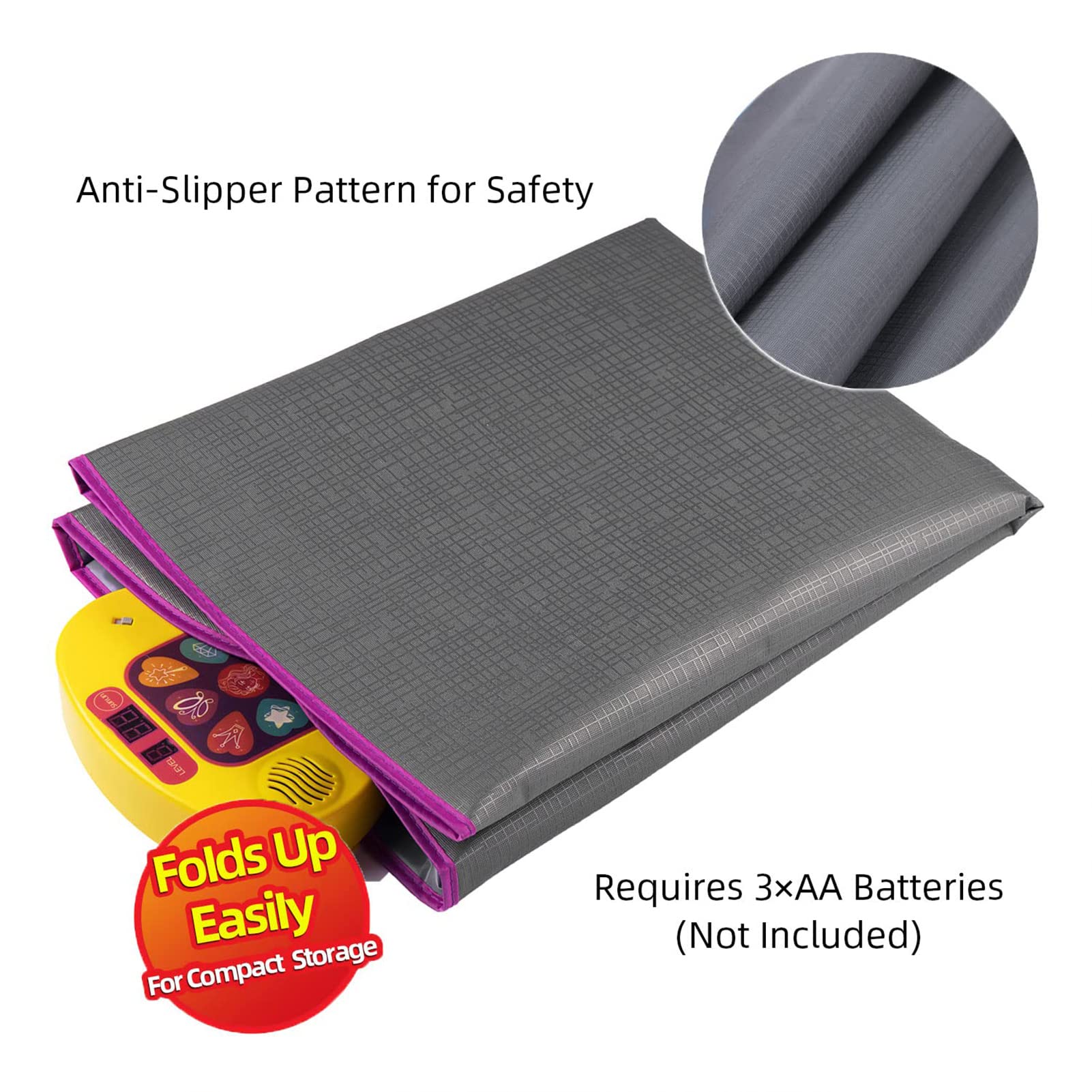 Sunlin Dance Mat durable vinyl withstands hopping and dancing.