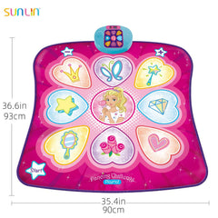 SUNLIN Dance Mat on the floor provides a sturdy, anti-slip surface.