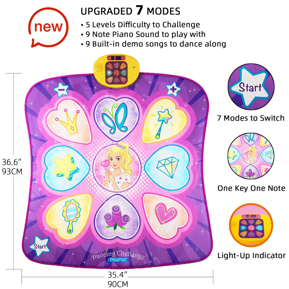 Sunlin Dance Mat folds flat for easy storage after play.