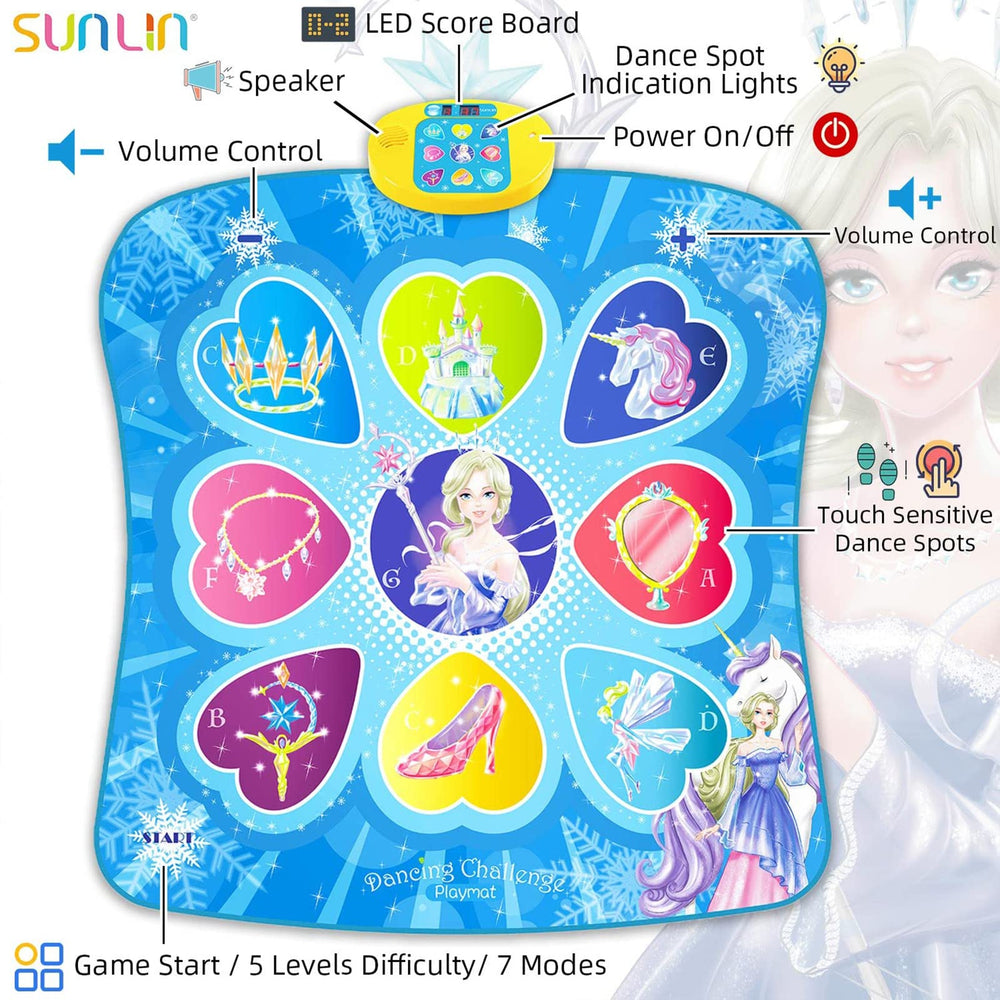 SUNLIN hand painted characters on the dance mat for a classy Frozen look.