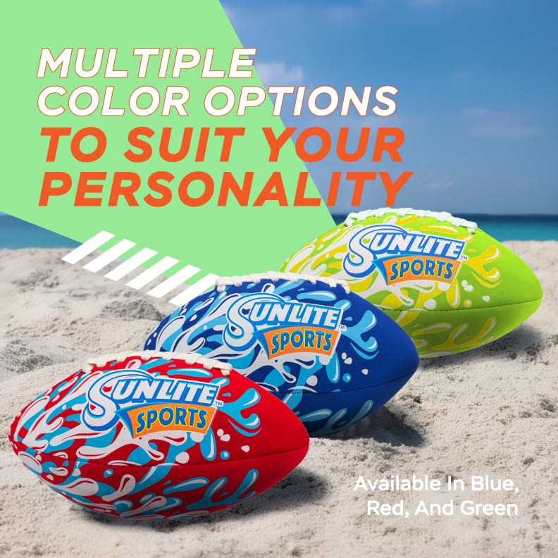 Sunlite Sports Waterproof Football at the beach for splashy games.
