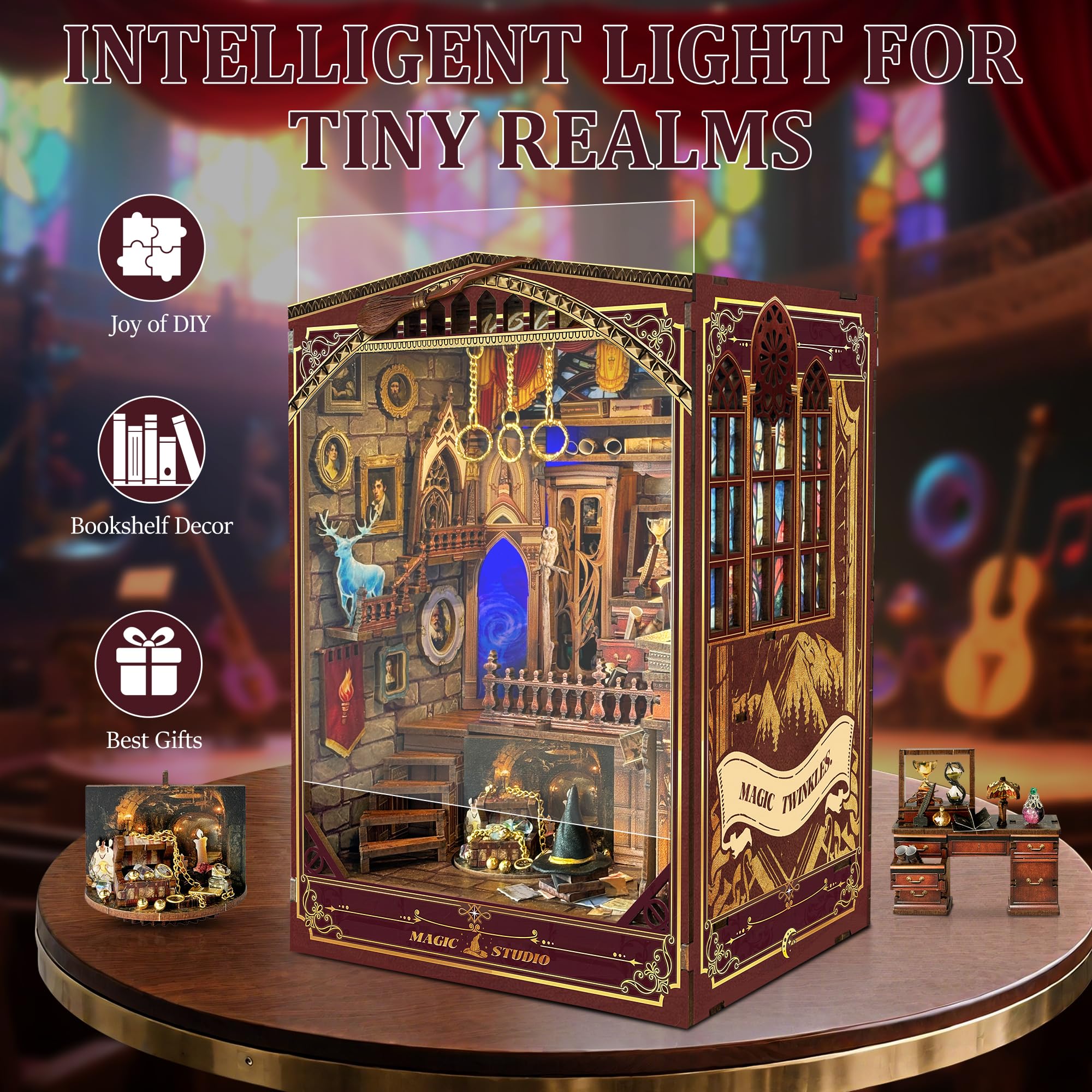 SUNNINO Dollhouse with LED fireplace adds cozy glow to scenes.