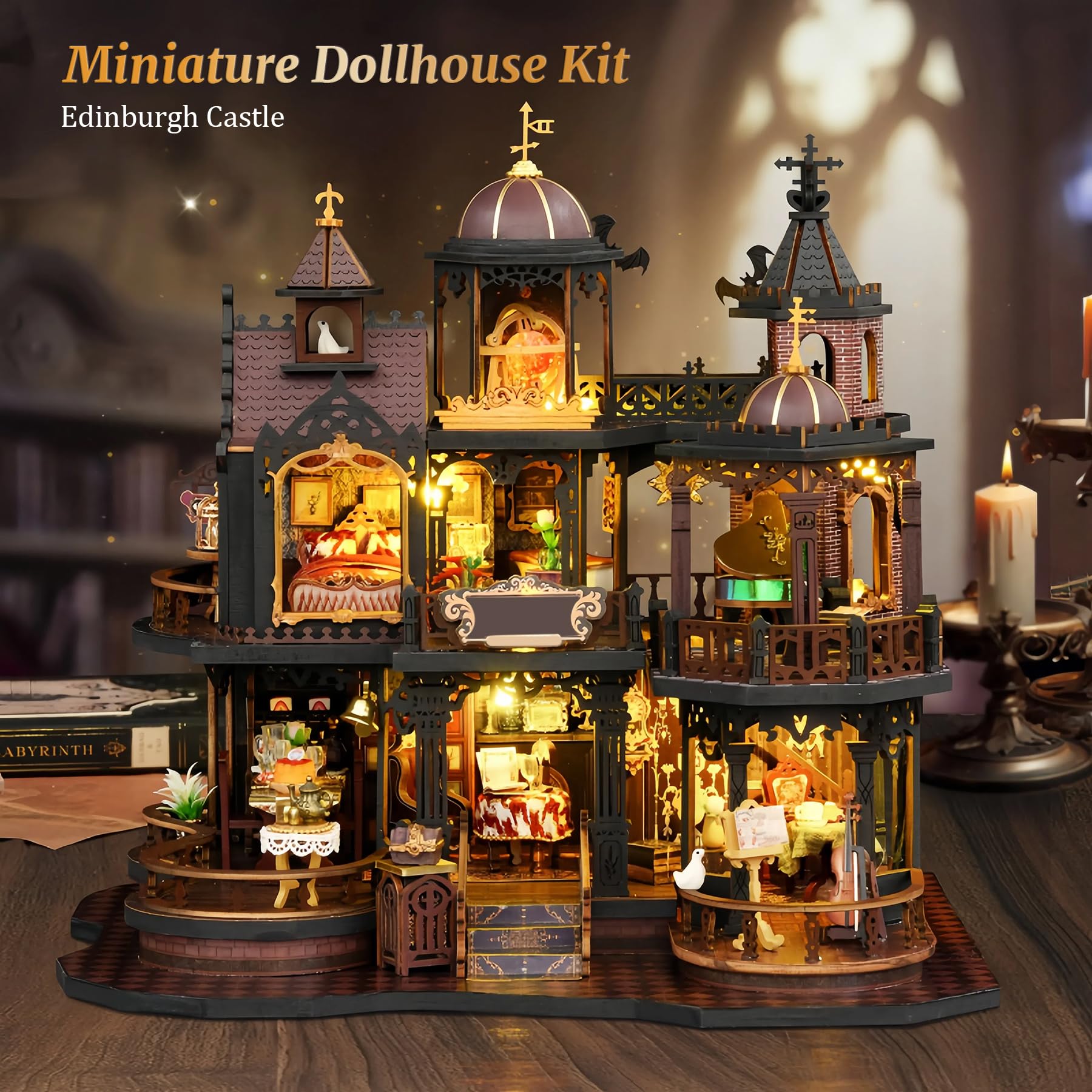 SUNNINO Edinburgh Castle interior layout with furniture, ideal for mindful crafting.