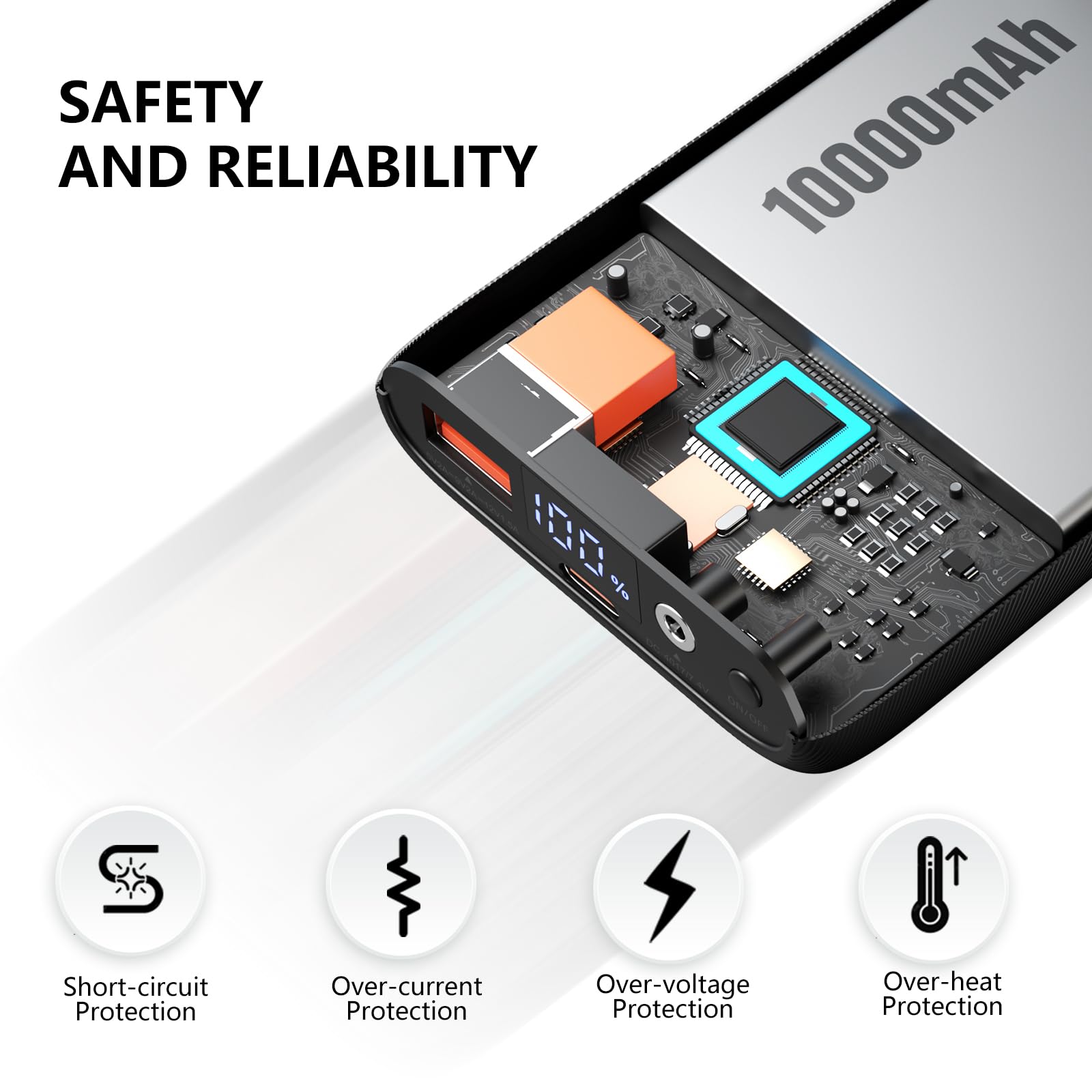 SUNNOBE battery pack in hand demonstrates compact, travel-friendly size