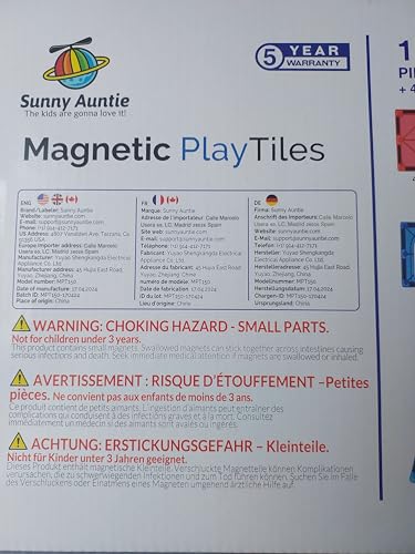Sunny Auntie Magnetic Tiles carrying case keeps pieces organized for on-the-go fun.