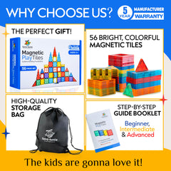 Sunny Auntie magnetic tiles kid-building scene for hands-on creativity.