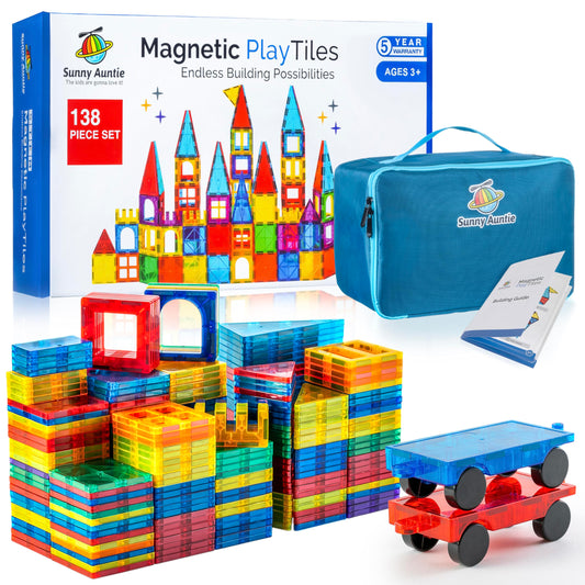 Sunny Auntie Magnetic Tiles XL Set with colorful tiles ready for creative building.