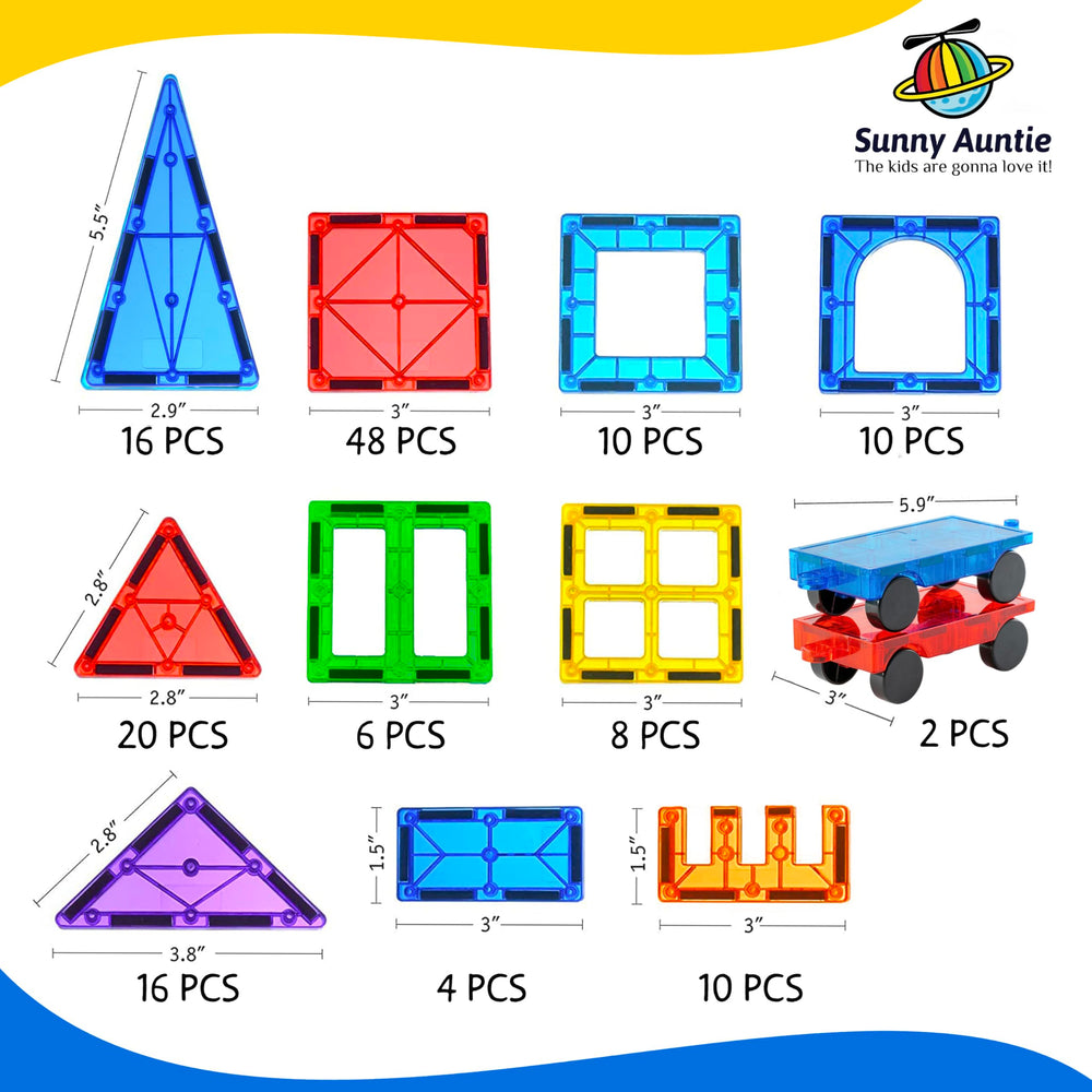 Sunny Auntie Magnetic Tiles XL Set gift-ready packaging makes a great birthday gift.