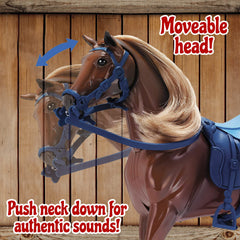 Sunny Days Appaloosa 14-piece accessory set enables complete pretend care.