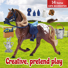 Sunny Days Appaloosa's textured mane and tail for realistic grooming sessions.