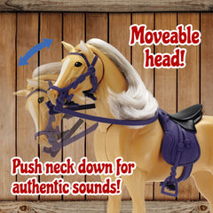 Sunny Days Entertainment Palomino Horse with removable saddle for versatile dress-up play