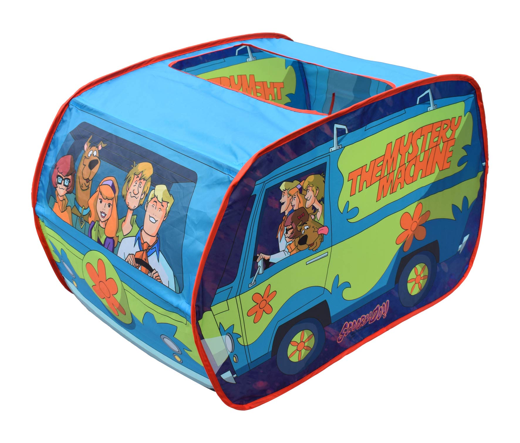 Sunny Days Entertainment Scooby-Doo Mystery Machine tent front view fosters imaginative play.