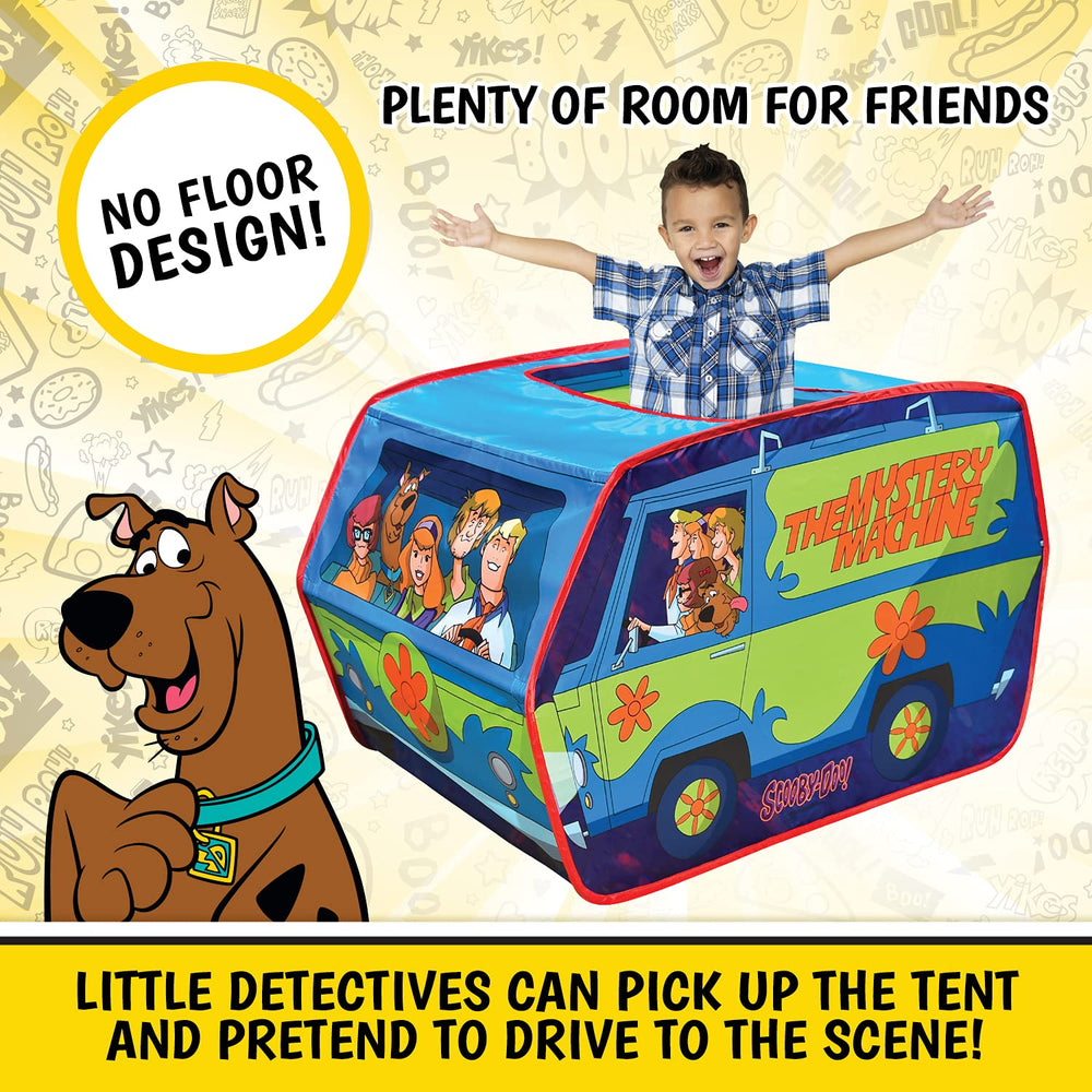 Sunny Days Scooby-Doo Mystery Machine tent pop-up design enables quick setup.