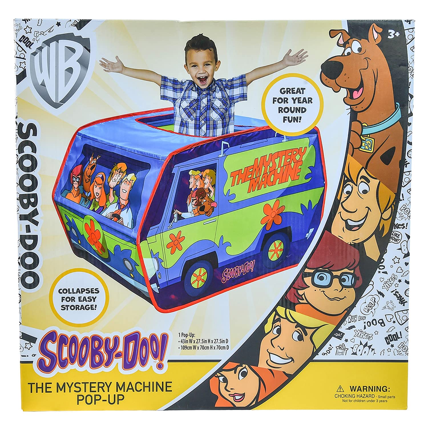 Sunny Days Scooby-Doo Mystery Machine tent spacious interior for multiple kids.