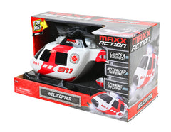 Sunny Days Maxx Action Helicopter Buttons: push-button features activate lights and sounds for quick action.