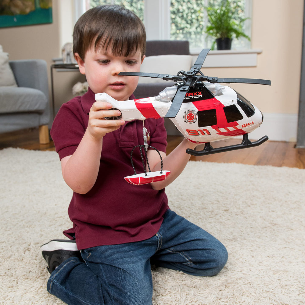 Sunny Days Maxx Action Helicopter Sounds: multiple siren and engine sounds enhance role-play.