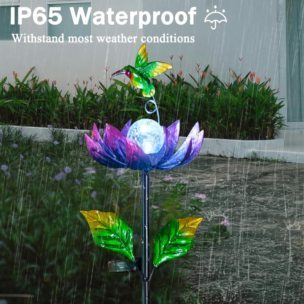 Weather-resistant metal construction keeps Sunnylight wind spinner durable in all seasons.
