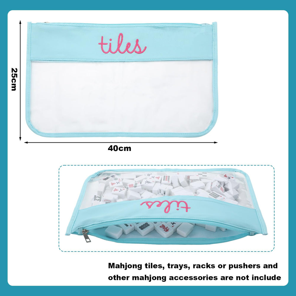 Sunnymove blue mahjong bag showing racks and accessories organized for travel.