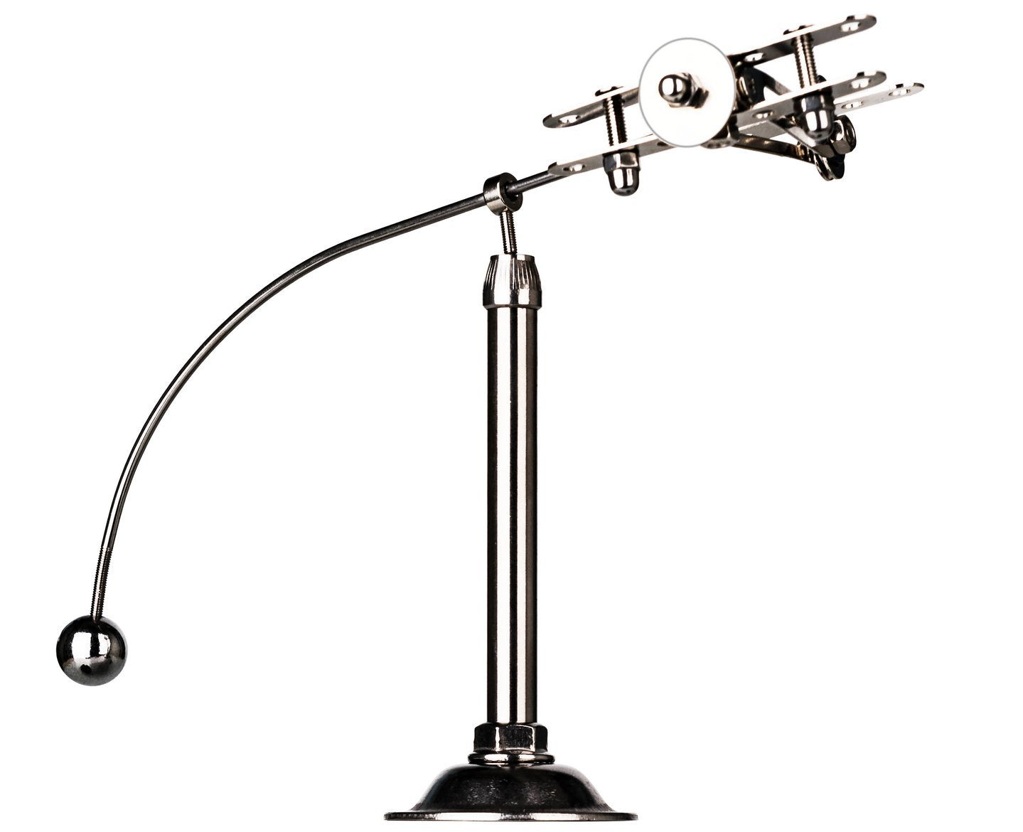 Sunnytech Steel Balance Plane on its stand with smooth rotation for calm desk focus