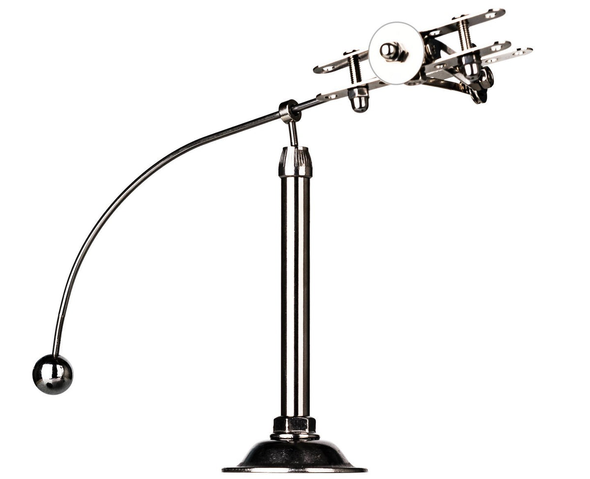 Sunnytech Steel Balance Plane on its stand with smooth rotation for calm desk focus