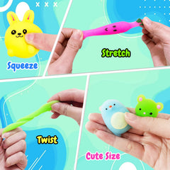 SunPROUND 130Pcs fruit and vegetable squishies for playful education.
