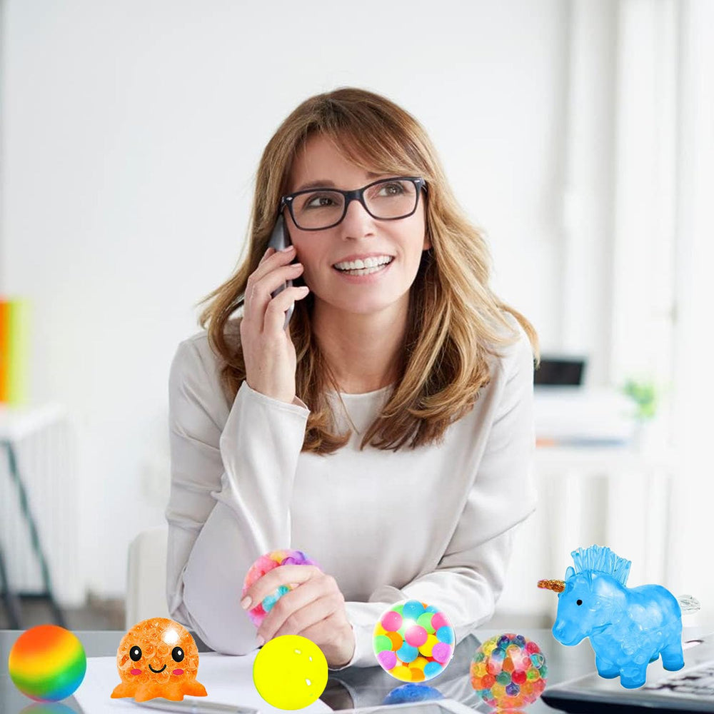 SUNPROUND stress balls on office desk for quick breaks and concentration.