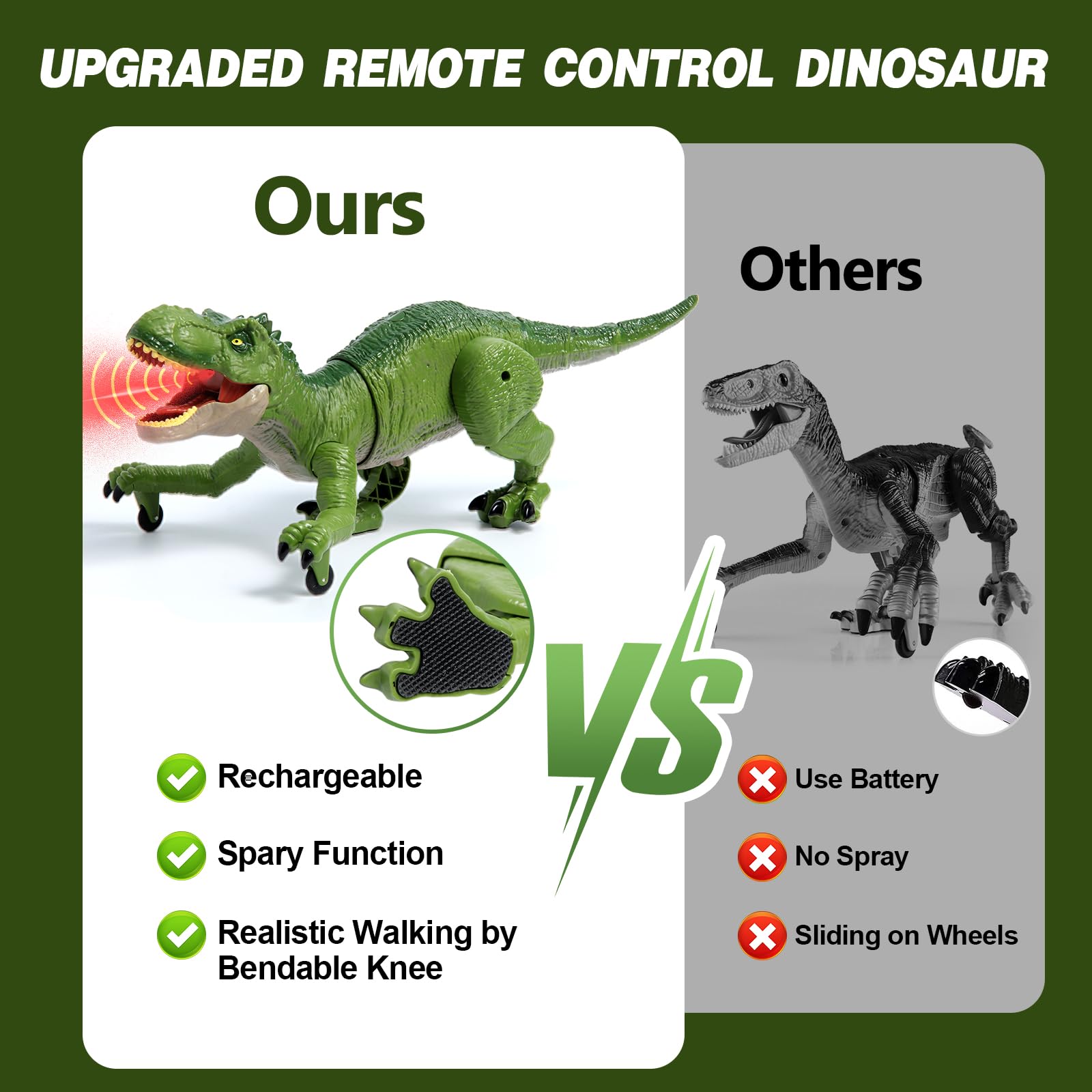 Sunrad dinosaur toy in hands of a child during play
