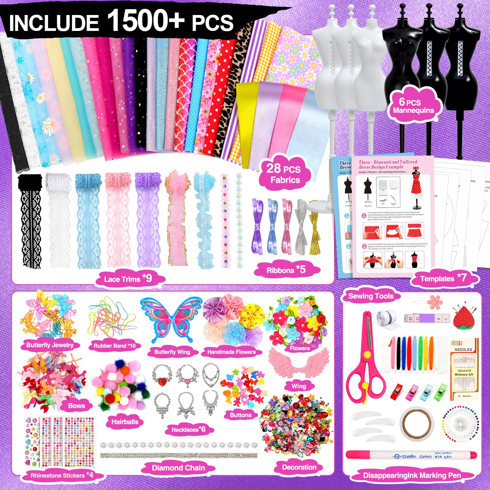 Sunrad dress templates and instruction guide spark kids' design ideas.