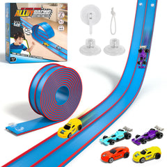 Sunrad 15ft flexible track assembly on the floor boosts imaginative play and coordination.
