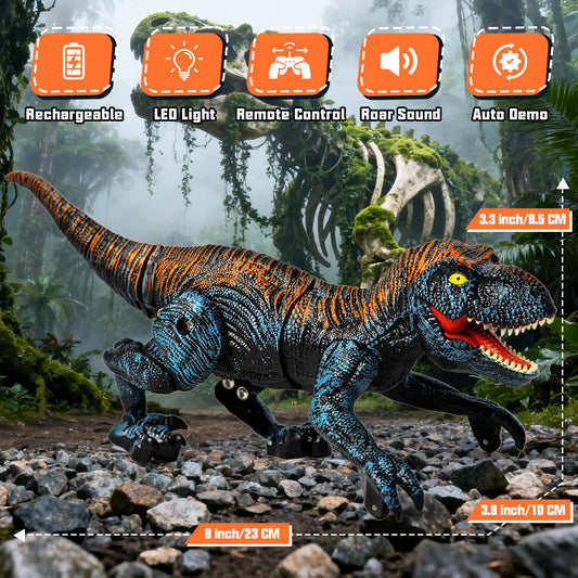 Sunrad Mini RC T-Rex lights deliver engaging nighttime play.